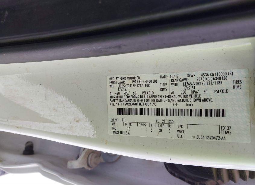 Photo 9 of 2017 Ford F-250 XL (VIN 1FT7W2B60HEF06176)