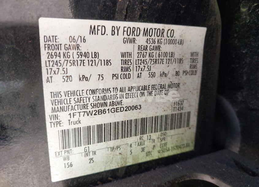 Photo 9 of 2016 Ford F-250 XL (VIN 1FT7W2B61GED20063)