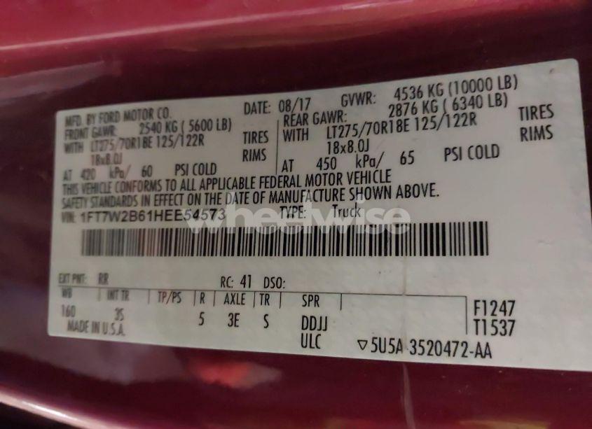 Photo 9 of 2017 Ford F-250 XLT (VIN 1FT7W2B61HEE54573)