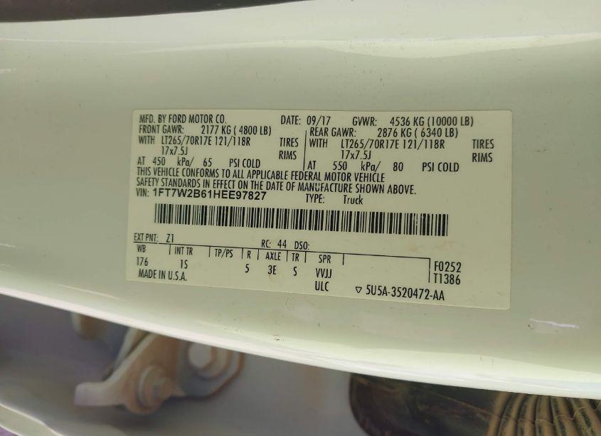 Photo 9 of 2017 Ford F-250 XL (VIN 1FT7W2B61HEE97827)