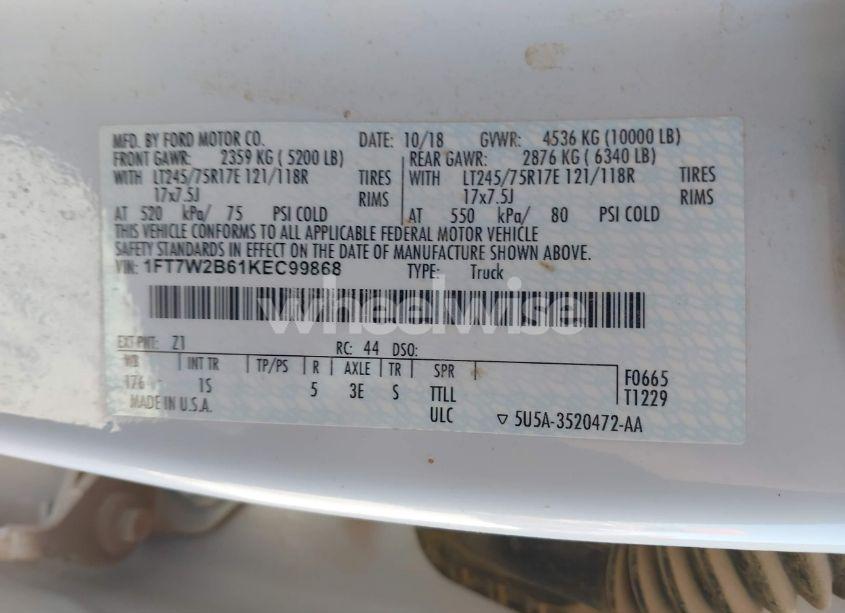 Photo 9 of 2019 Ford F-250 XL (VIN 1FT7W2B61KEC99868)