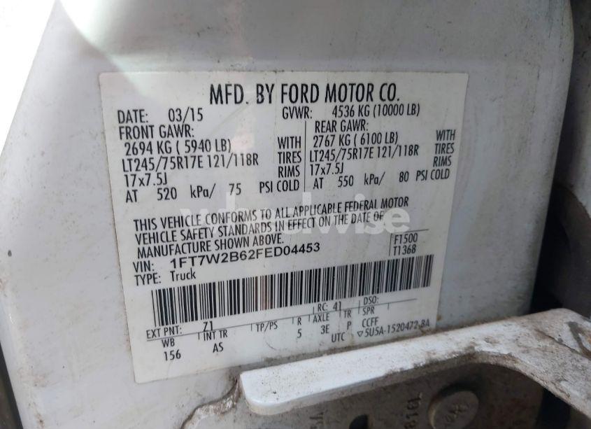 Photo 9 of 2015 Ford F-250 XL (VIN 1FT7W2B62FED04453)