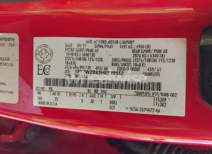 Photo 9 of 2017 Ford F-250 XLT (VIN 1FT7W2B63HEE89552)