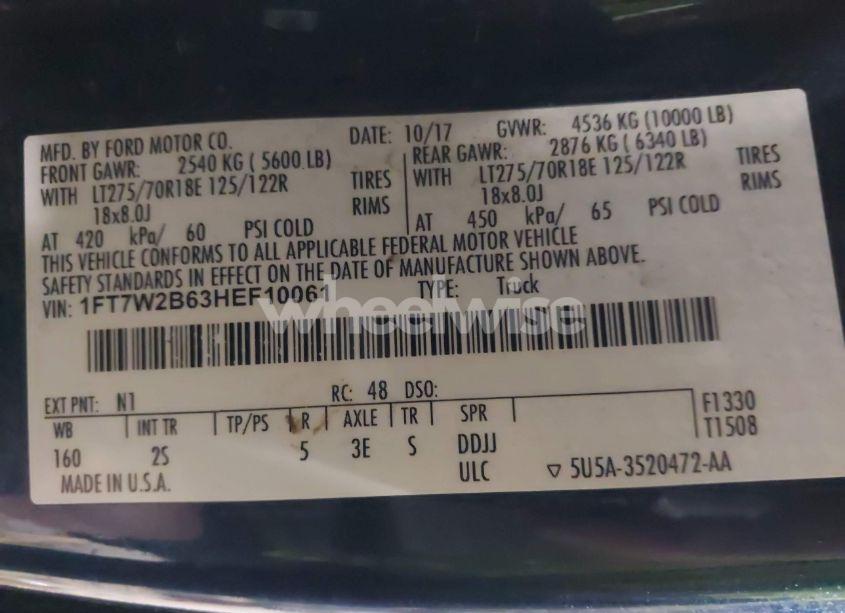 Photo 9 of 2017 Ford F-250 XLT (VIN 1FT7W2B63HEF10061)