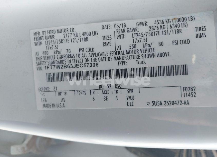 Photo 9 of 2018 Ford F-250 XL (VIN 1FT7W2B63JEC57006)