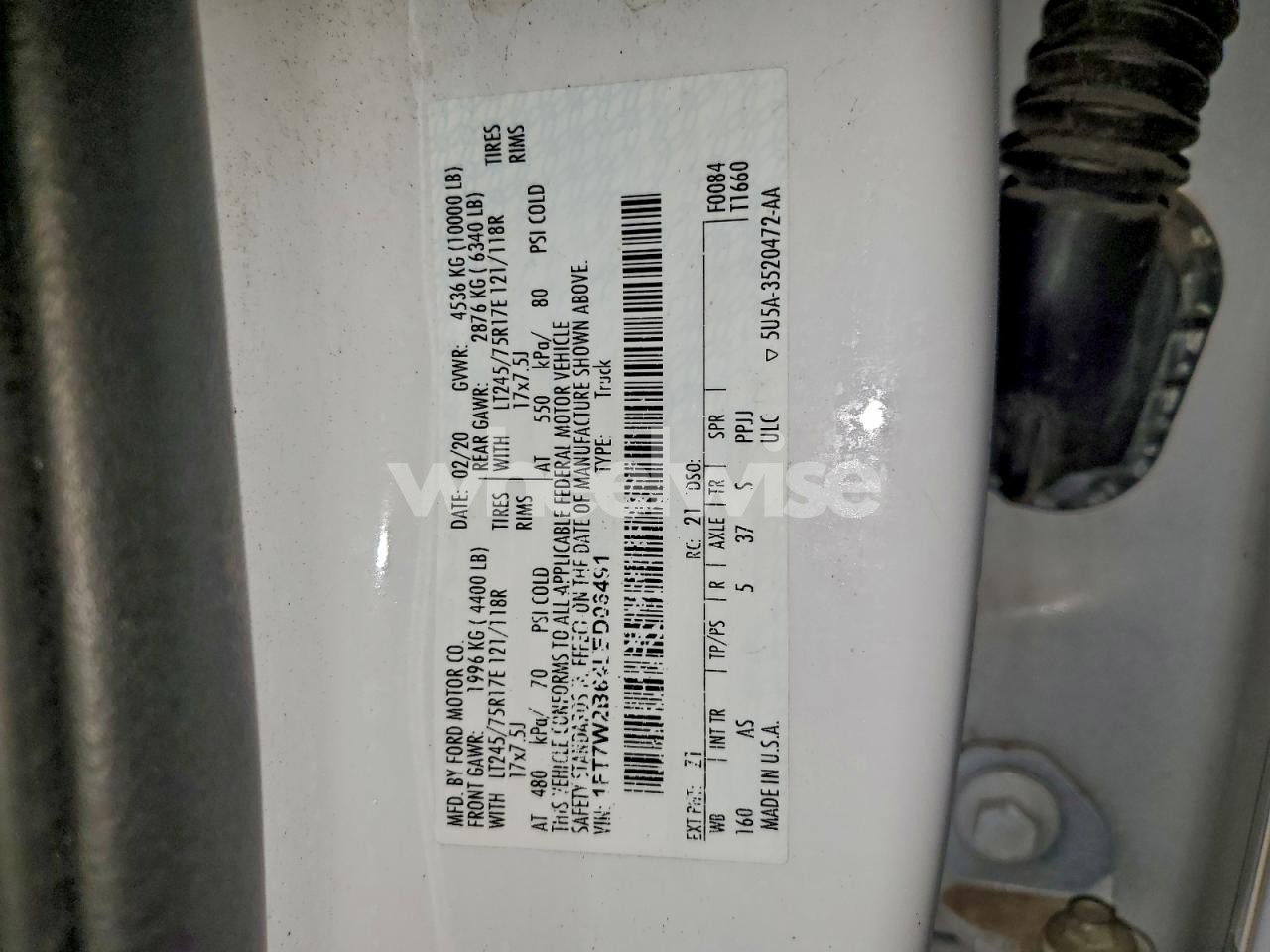 Photo 12 of 2020 FORD F250 SUPER DUTY (VIN 1FT7W2B64LED06491)