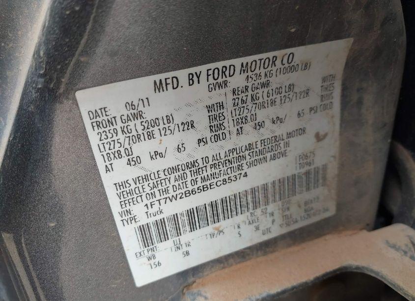 Photo 9 of 2011 Ford F-250 LARIAT (VIN 1FT7W2B65BEC85374)