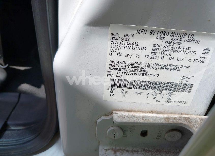 Photo 9 of 2015 Ford F-250 XL (VIN 1FT7W2B65FEB51583)