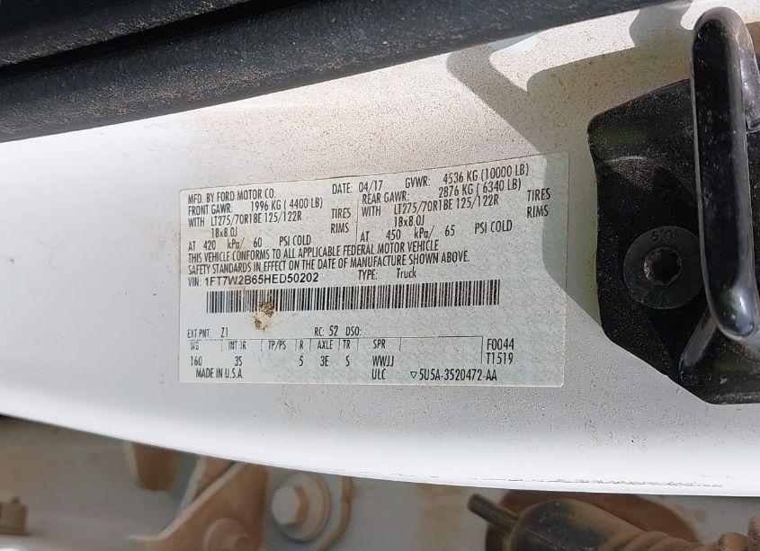 Photo 9 of 2017 Ford F-250 XLT (VIN 1FT7W2B65HED50202)