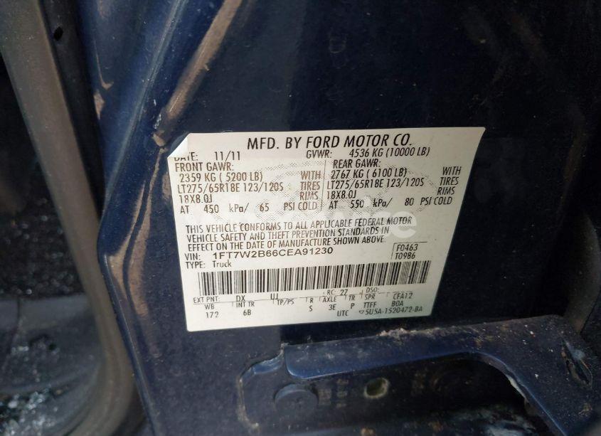 Photo 9 of 2012 Ford F-250 LARIAT (VIN 1FT7W2B66CEA91230)