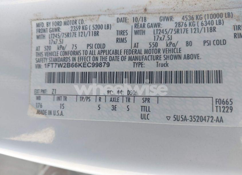 Photo 9 of 2019 Ford F-250 XL (VIN 1FT7W2B66KEC99879)