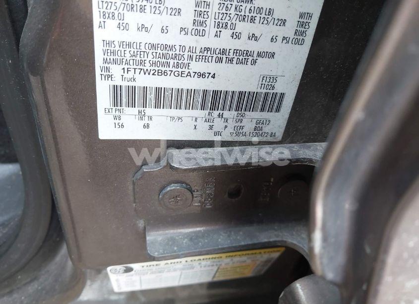 Photo 9 of 2016 Ford F-250 LARIAT (VIN 1FT7W2B67GEA79674)