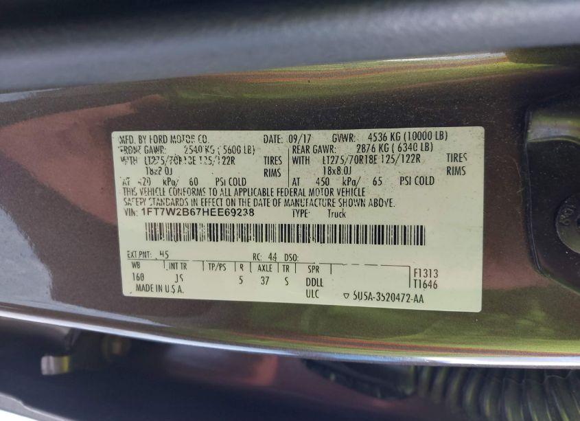 Photo 9 of 2017 Ford F-250 XL (VIN 1FT7W2B67HEE69238)