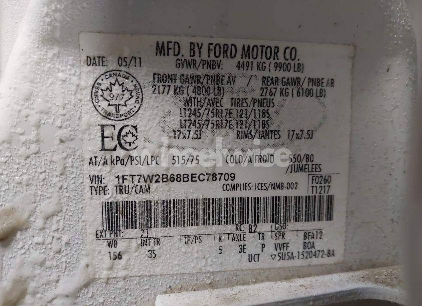 Photo 9 of 2011 Ford F-250 XLT (VIN 1FT7W2B68BEC78709)