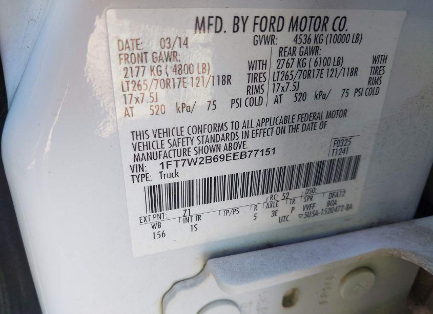 Photo 9 of 2014 Ford F-250 XL (VIN 1FT7W2B69EEB77151)