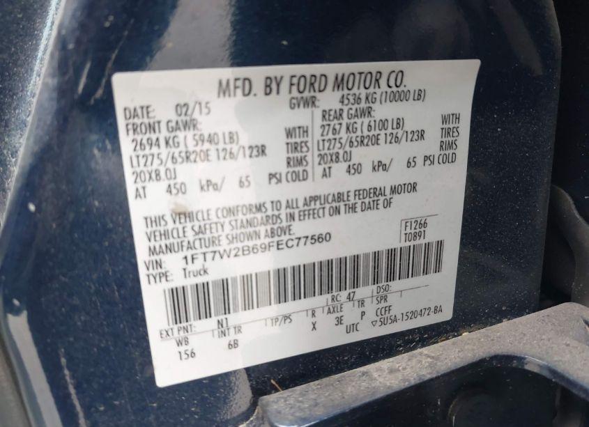 Photo 9 of 2015 Ford F-250 LARIAT (VIN 1FT7W2B69FEC77560)