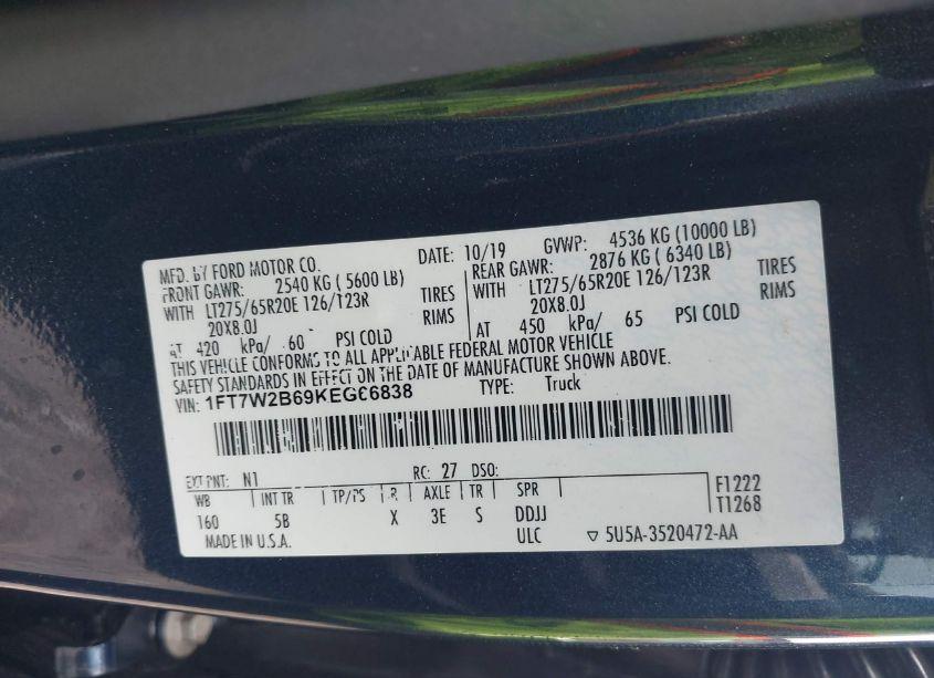 Photo 9 of 2019 Ford F-250 LARIAT (VIN 1FT7W2B69KEG66838)