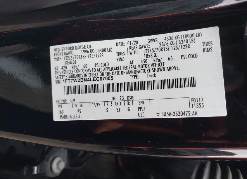 Photo 9 of 2020 Ford F-250 XLT (VIN 1FT7W2BN4LEC67005)