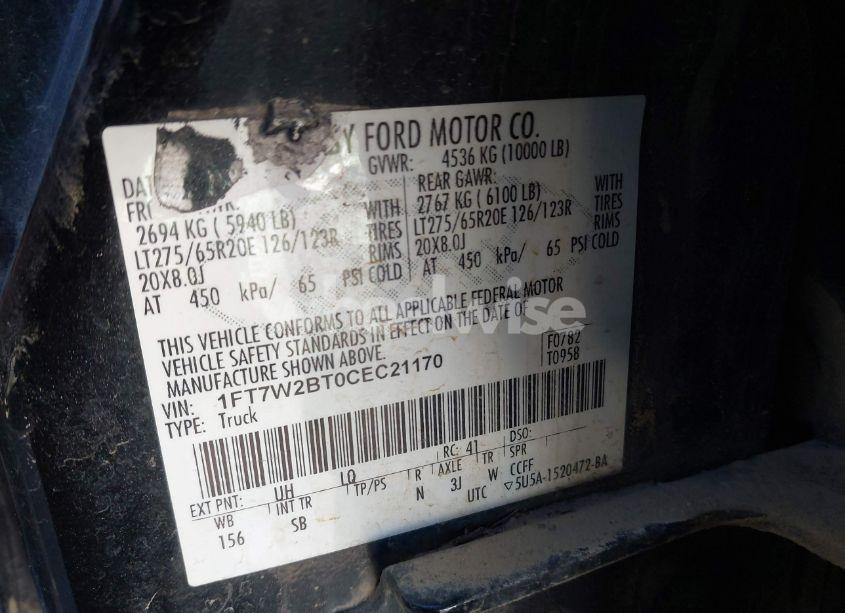 Photo 9 of 2012 Ford F-250 LARIAT (VIN 1FT7W2BT0CEC21170)