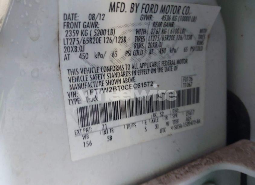 Photo 9 of 2012 Ford F-250 LARIAT (VIN 1FT7W2BT0CEC61572)