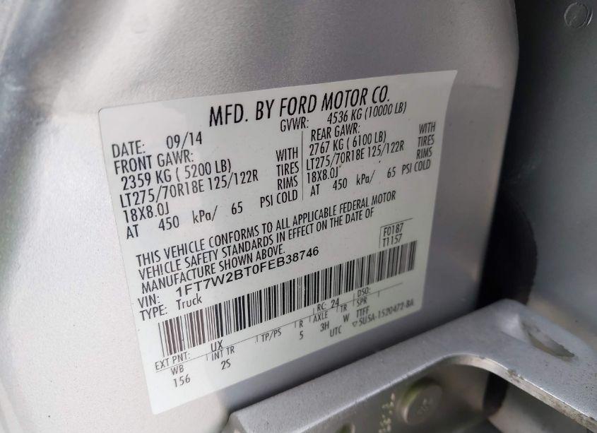 Photo 9 of 2015 Ford F-250 XLT (VIN 1FT7W2BT0FEB38746)