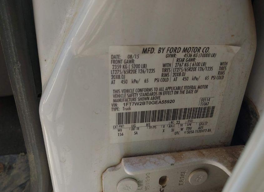 Photo 9 of 2016 Ford F-250 LARIAT (VIN 1FT7W2BT0GEA55920)