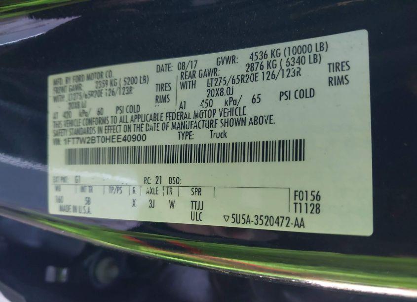 Photo 9 of 2017 Ford F-250 LARIAT (VIN 1FT7W2BT0HEE40900)