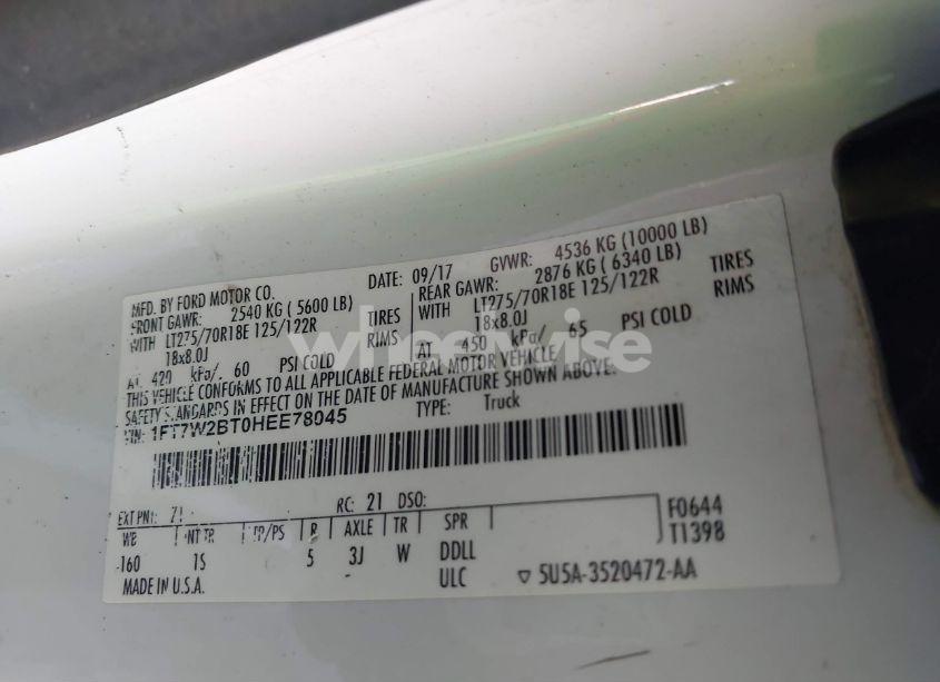 Photo 9 of 2017 Ford F-250 XL (VIN 1FT7W2BT0HEE78045)