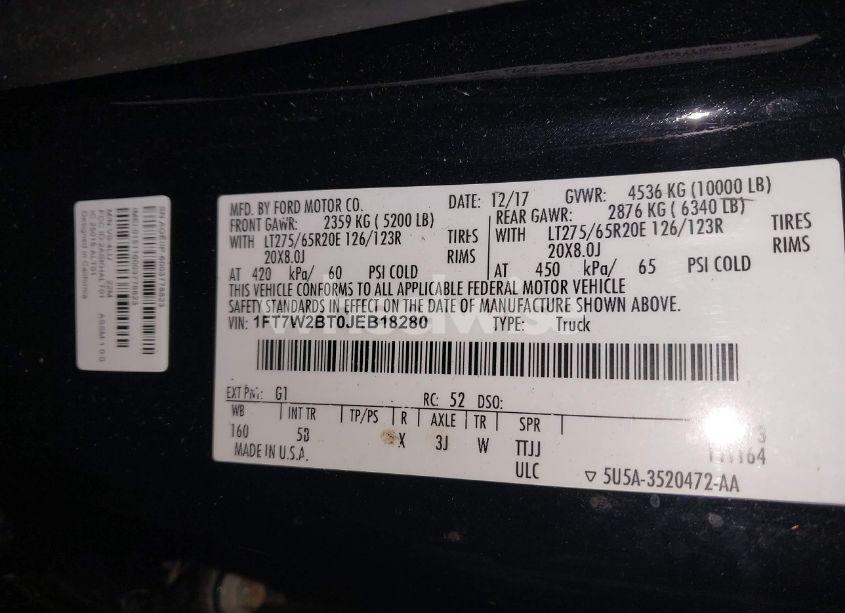 Photo 9 of 2018 Ford F-250 LARIAT (VIN 1FT7W2BT0JEB18280)