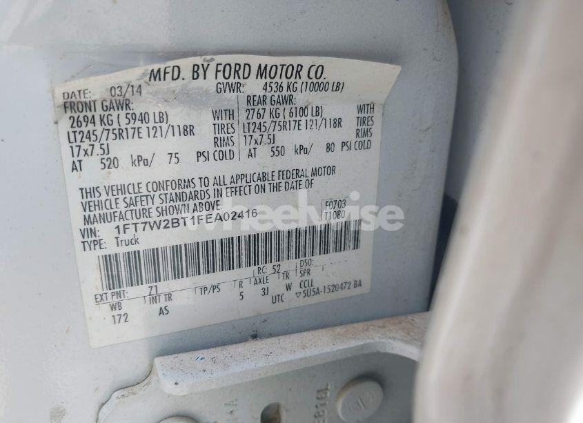 Photo 9 of 2015 Ford F-250 XL (VIN 1FT7W2BT1FEA02416)