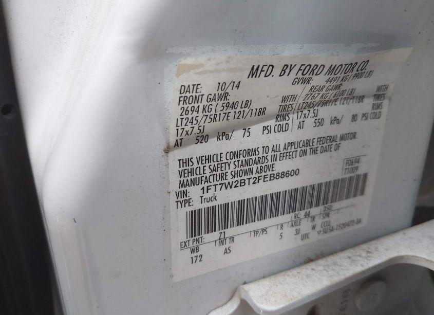 Photo 9 of 2015 Ford F-250 XL (VIN 1FT7W2BT2FEB88600)