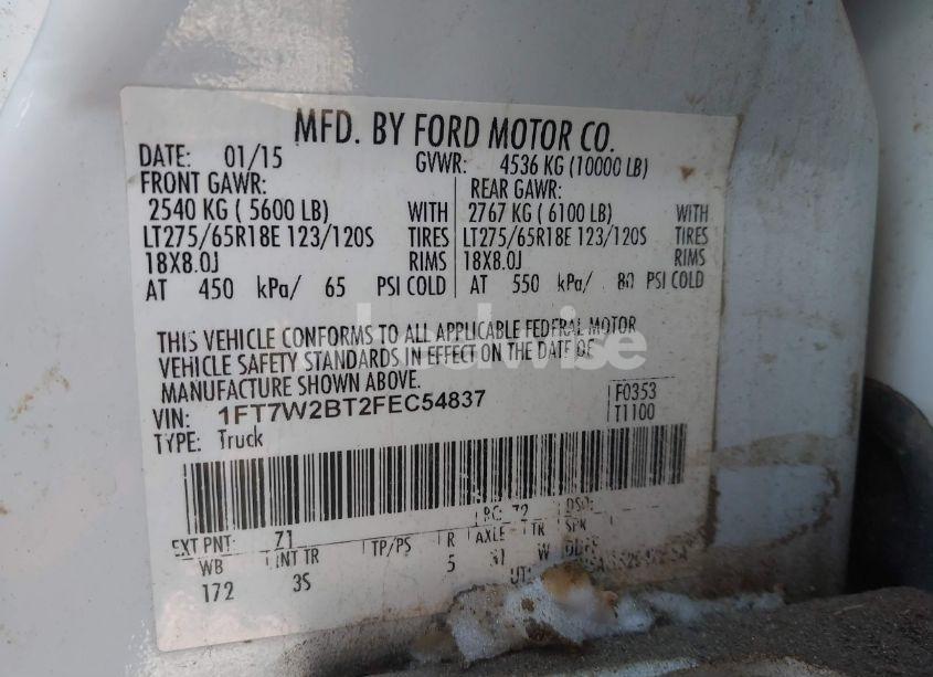 Photo 9 of 2015 Ford F-250 XLT (VIN 1FT7W2BT2FEC54837)