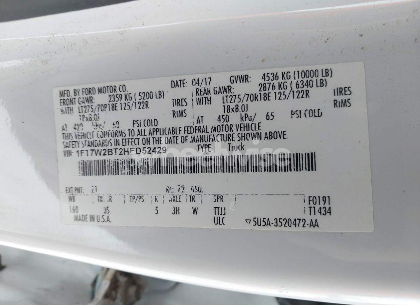 Photo 8 of 2017 Ford F-250 XLT (VIN 1FT7W2BT2HED52429)