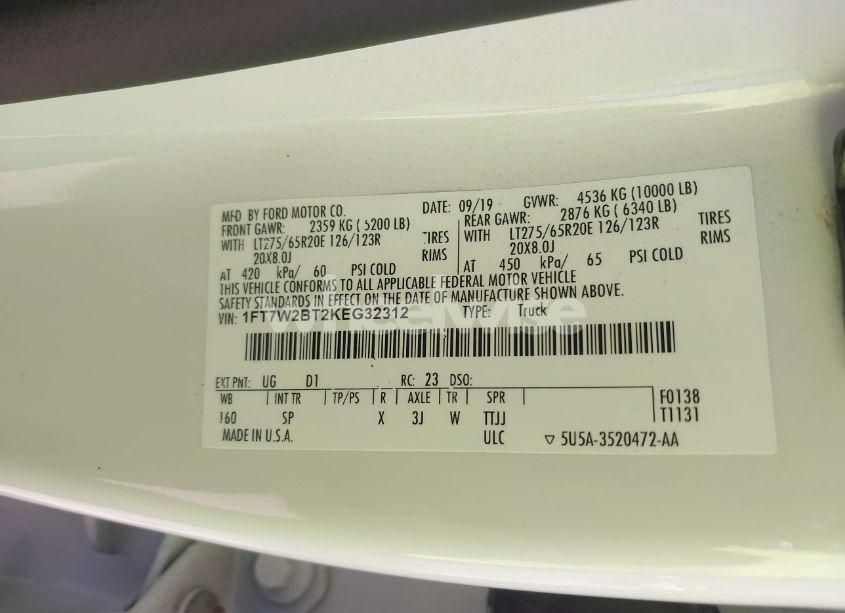 Photo 9 of 2019 Ford F-250 KING RANCH (VIN 1FT7W2BT2KEG32312)