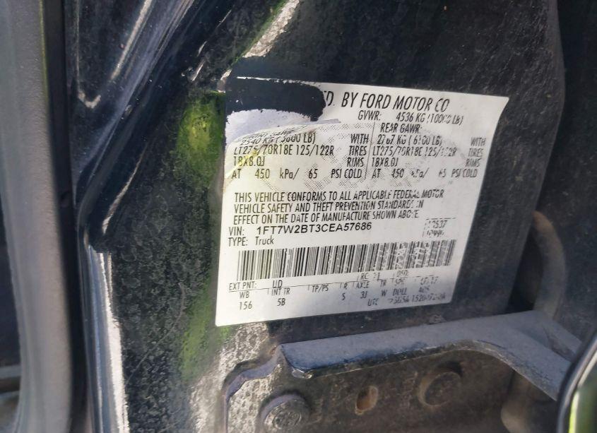 Photo 9 of 2012 Ford F-250 LARIAT (VIN 1FT7W2BT3CEA57686)