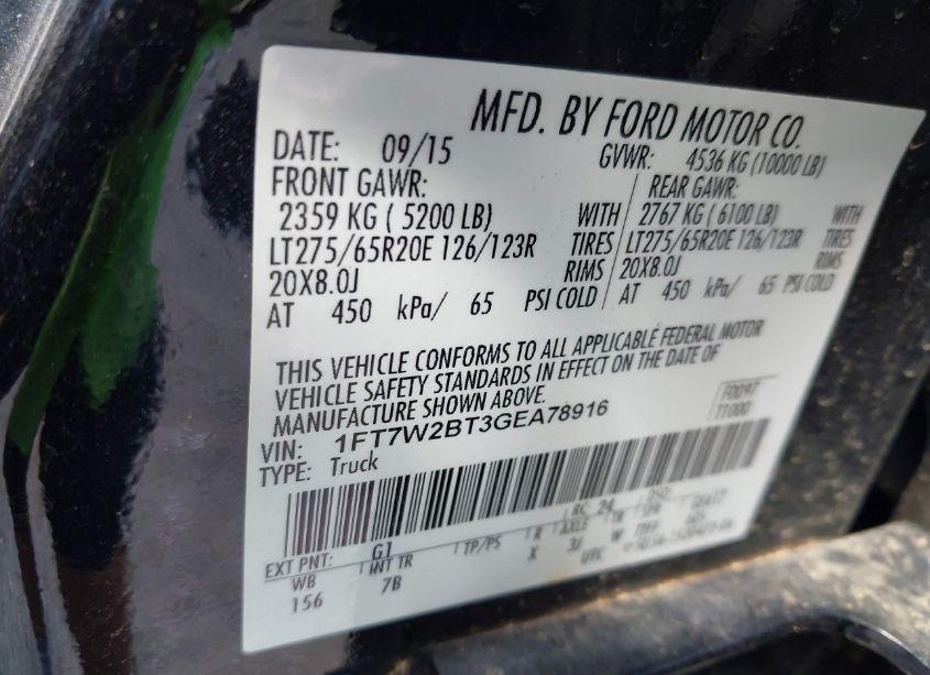 Photo 9 of 2016 Ford F-250 LARIAT (VIN 1FT7W2BT3GEA78916)