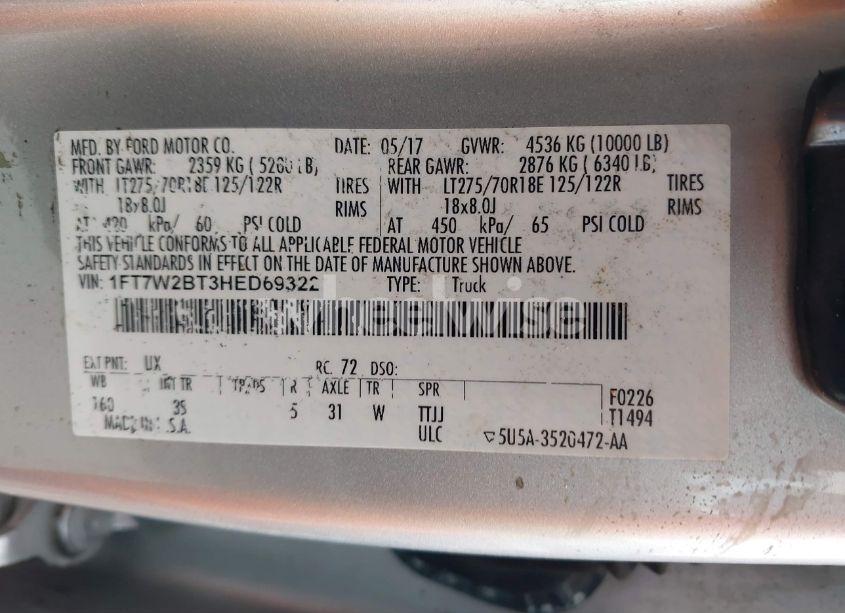 Photo 9 of 2017 Ford F-250 XLT (VIN 1FT7W2BT3HED69322)