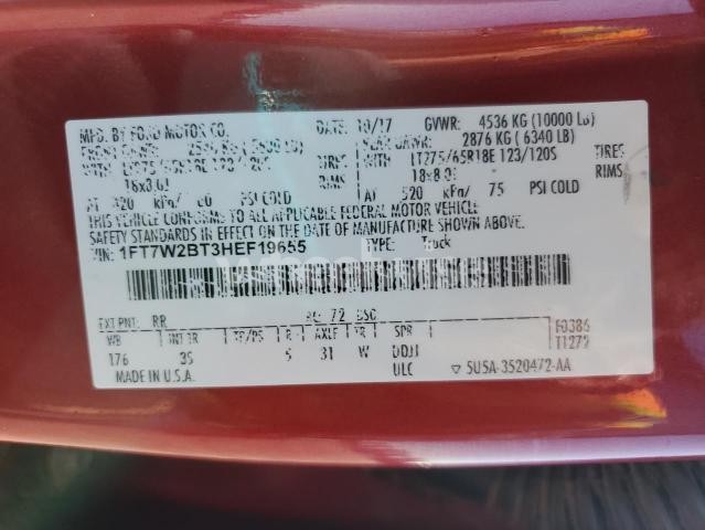 Photo 3 of 2017 FORD F250 SUPER DUTY N/A (VIN 1FT7W2BT3HEF19655)