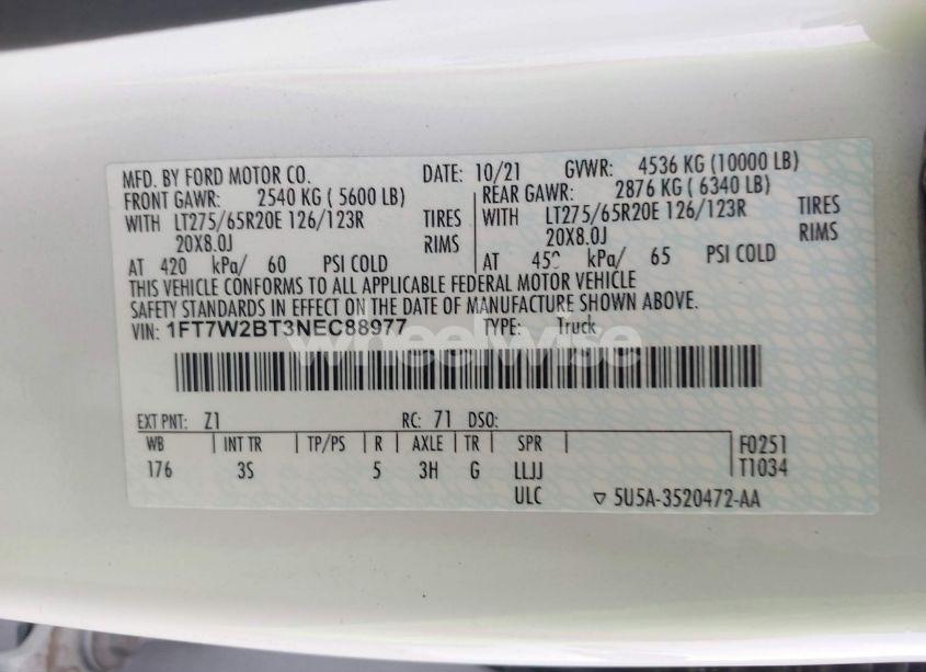 Photo 9 of 2022 Ford F-250 XLT (VIN 1FT7W2BT3NEC88977)