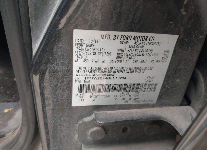 Photo 9 of 2016 Ford F-250 LARIAT (VIN 1FT7W2BT4GEB13284)