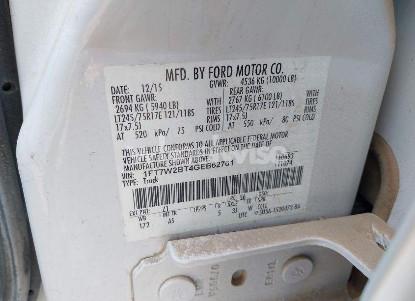 Photo 9 of 2016 Ford F-250 XL (VIN 1FT7W2BT4GEB62761)