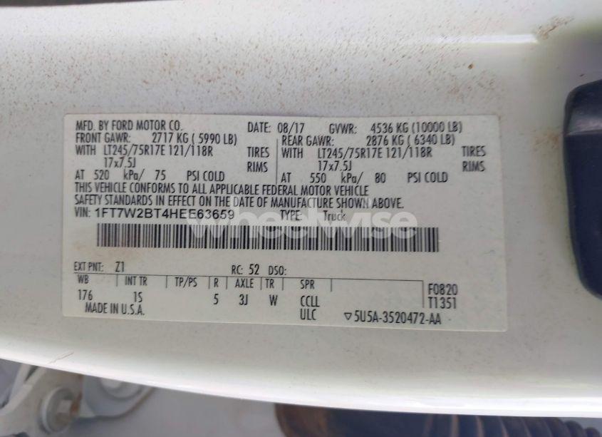 Photo 9 of 2017 Ford F-250 XL (VIN 1FT7W2BT4HEE63659)