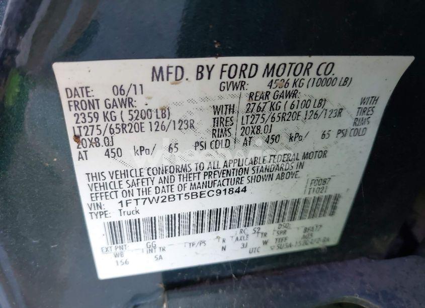 Photo 9 of 2011 Ford F-250 LARIAT (VIN 1FT7W2BT5BEC91844)