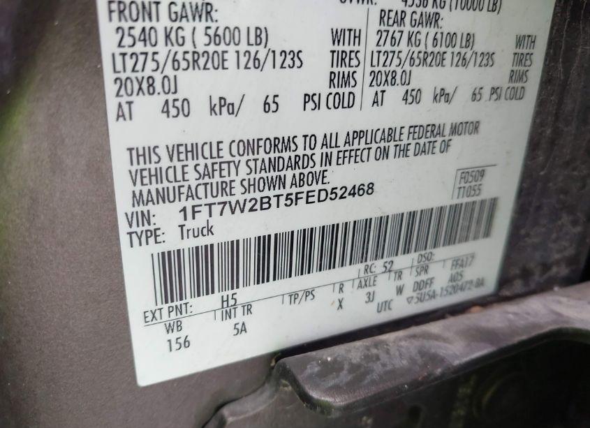 Photo 9 of 2015 Ford F-250 LARIAT (VIN 1FT7W2BT5FED52468)