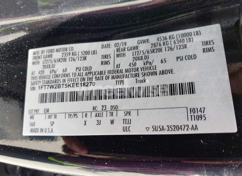 Photo 9 of 2019 Ford F-250 KING RANCH (VIN 1FT7W2BT5KEE18270)