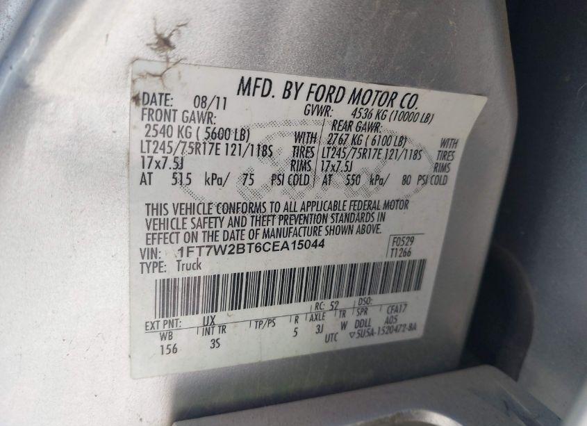 Photo 9 of 2012 Ford F-250 XLT (VIN 1FT7W2BT6CEA15044)