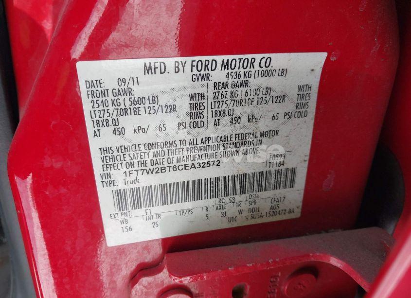 Photo 9 of 2012 Ford F-250 XLT (VIN 1FT7W2BT6CEA32572)