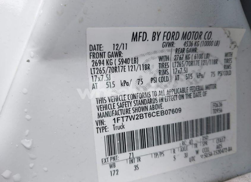 Photo 9 of 2012 Ford F-250 XLT (VIN 1FT7W2BT6CEB07609)