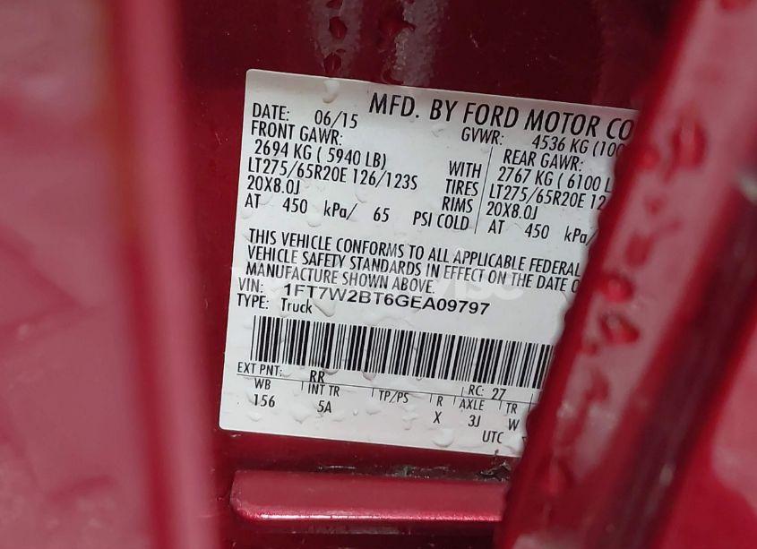 Photo 9 of 2016 Ford F-250 LARIAT (VIN 1FT7W2BT6GEA09797)