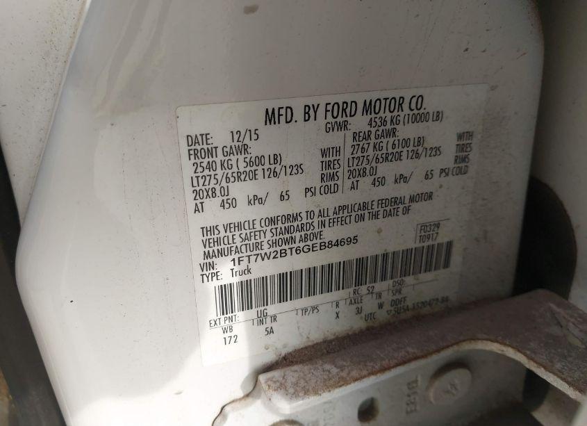 Photo 9 of 2016 Ford F-250 LARIAT (VIN 1FT7W2BT6GEB84695)